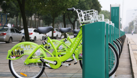 公共自行车正悄然改变湘潭市民出行方式