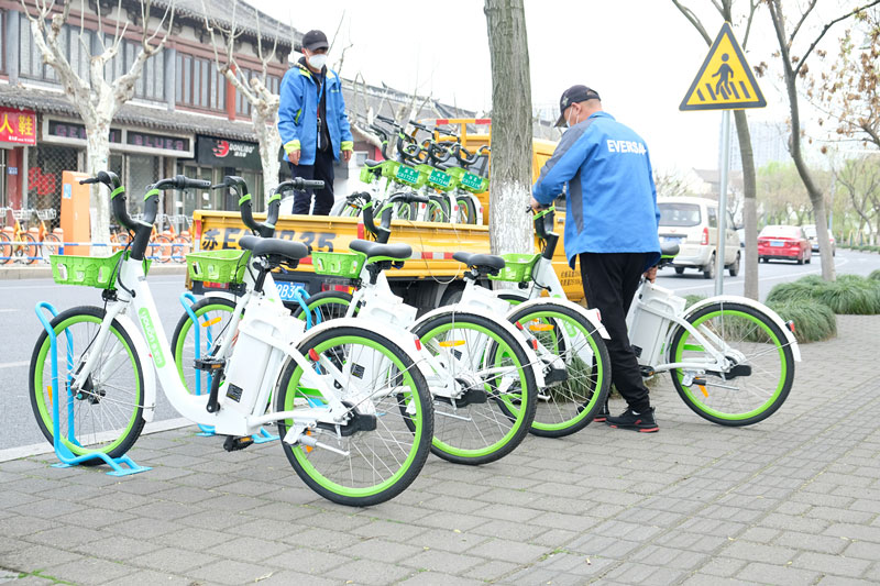 2000辆共享助力自行车为城市复苏