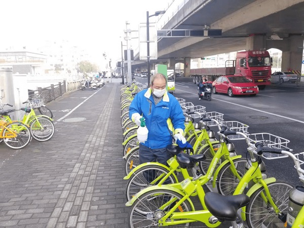 苏州市区公共自行车24小时正常运营3400个站点全面消毒