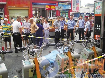 株洲：公共自行车租赁点漏电  一名男子在工作中触电死亡